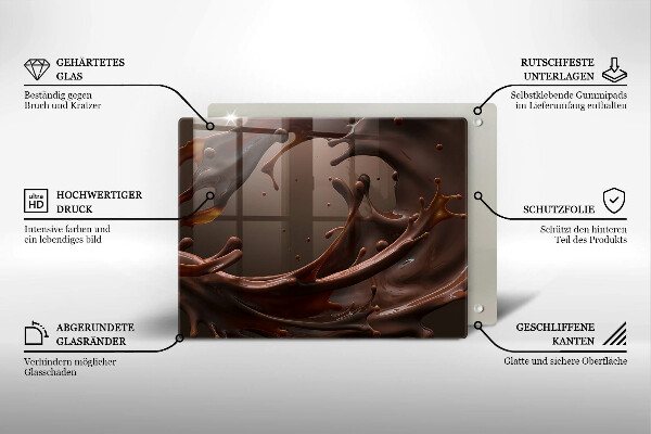 Krájecí prkénko skleněné Tekutá čokoláda