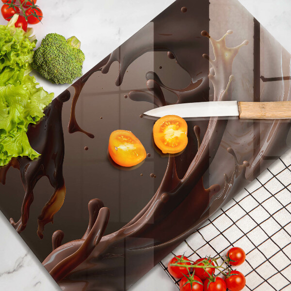 Krájecí prkénko skleněné Tekutá čokoláda