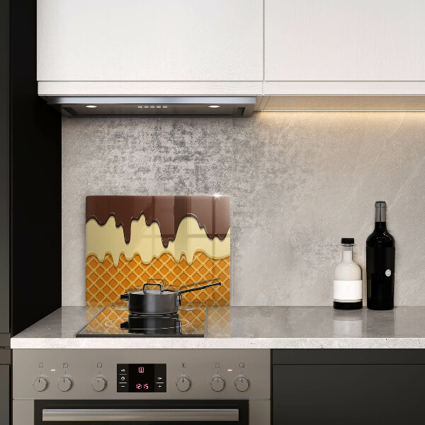 Krájecí prkénko skleněné Ilustrace kornoutu zmrzliny