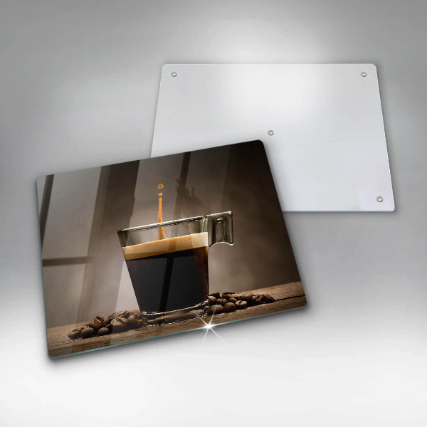 Krájecí prkénko skleněné Sklo a kávová zrna