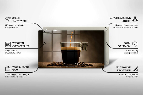 Krájecí prkénko skleněné Sklo a kávová zrna