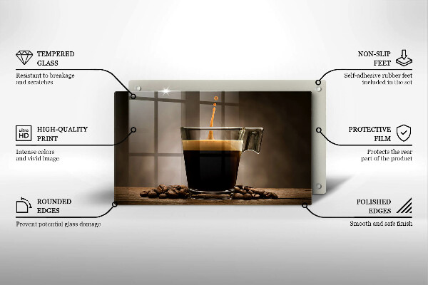 Krájecí prkénko skleněné Sklo a kávová zrna