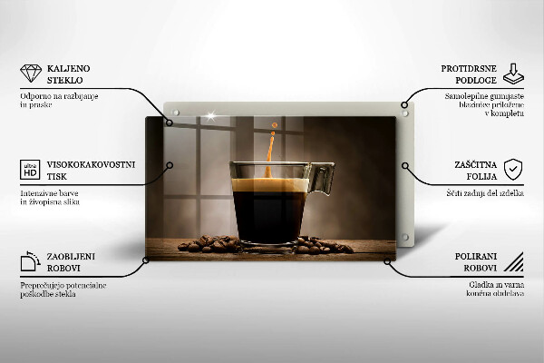 Krájecí prkénko skleněné Sklo a kávová zrna