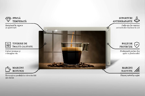 Krájecí prkénko skleněné Sklo a kávová zrna