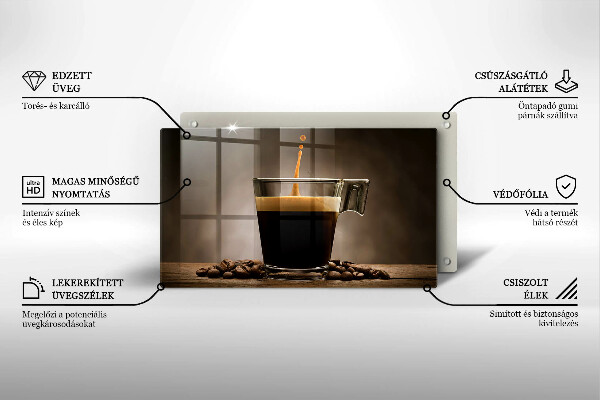 Krájecí prkénko skleněné Sklo a kávová zrna