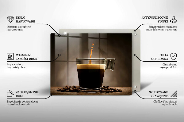 Krájecí prkénko skleněné Sklo a kávová zrna