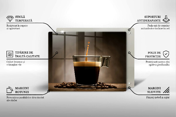 Krájecí prkénko skleněné Sklo a kávová zrna