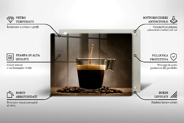 Krájecí prkénko skleněné Sklo a kávová zrna