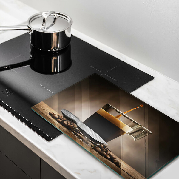 Krájecí prkénko skleněné Sklo a kávová zrna