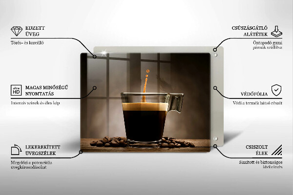 Krájecí prkénko skleněné Sklo a kávová zrna