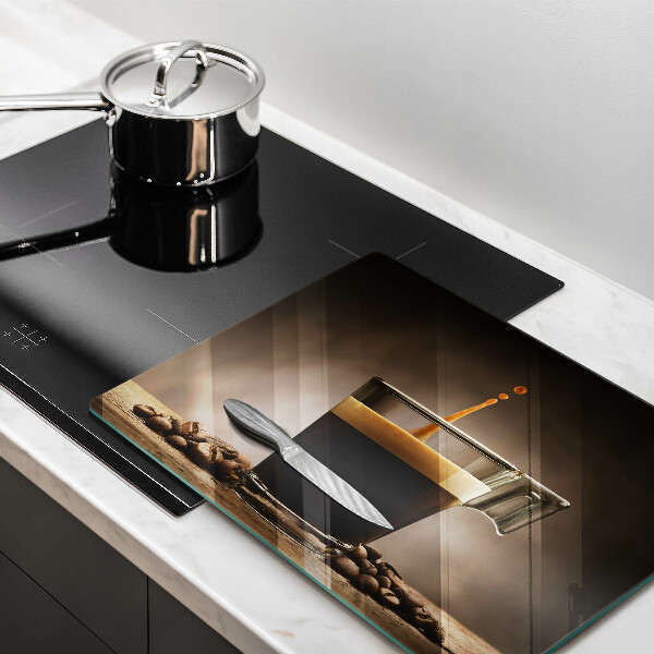 Krájecí prkénko skleněné Sklo a kávová zrna