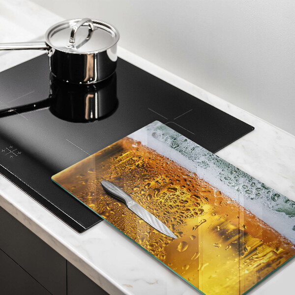 Krájecí prkénko skleněné Mokrá sklenice piva