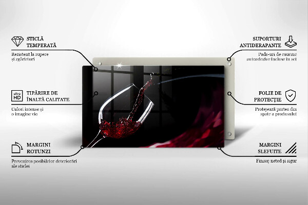 Skleněná deska do kuchyně Sklenka červeného vína