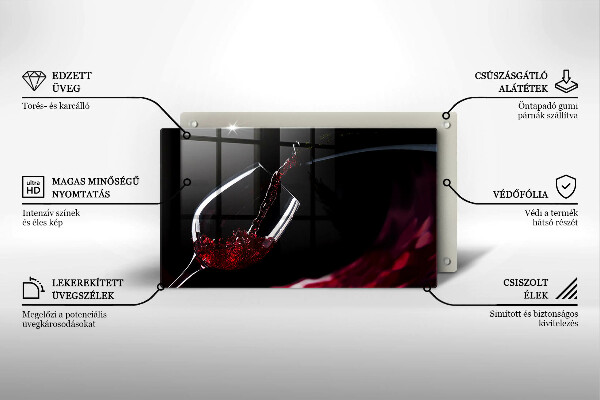 Skleněná deska do kuchyně Sklenka červeného vína