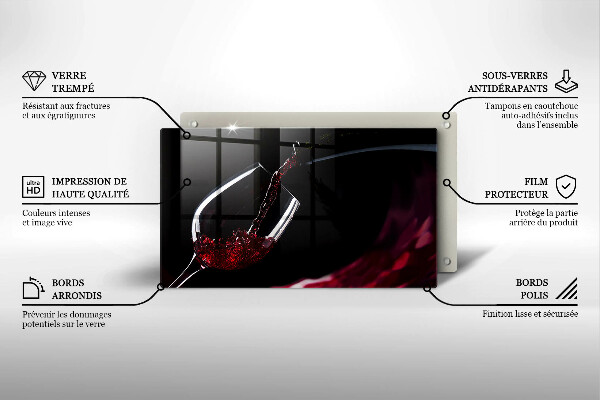 Skleněná deska do kuchyně Sklenka červeného vína