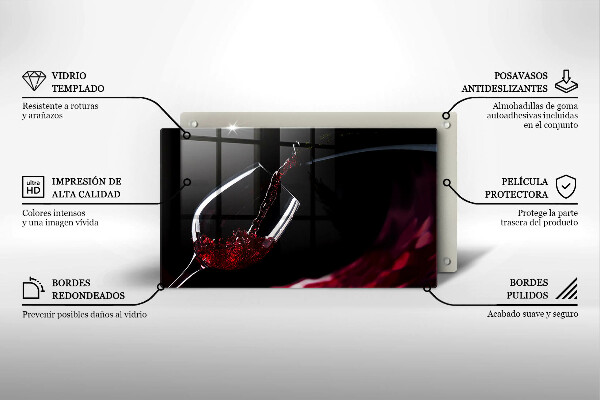 Skleněná deska do kuchyně Sklenka červeného vína