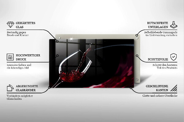 Skleněná deska do kuchyně Sklenka červeného vína