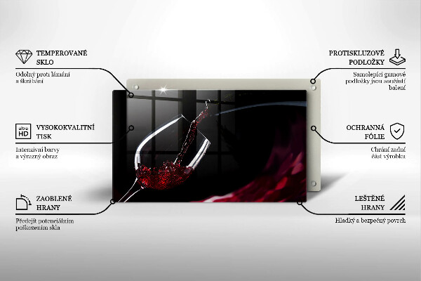 Skleněná deska do kuchyně Sklenka červeného vína