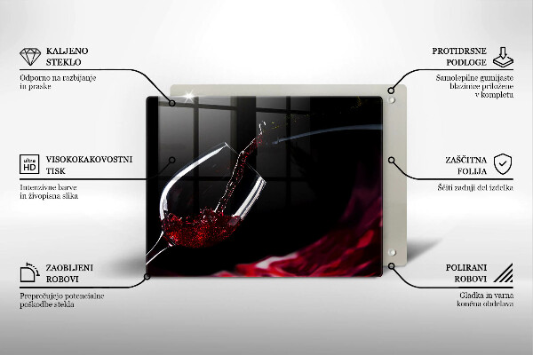 Skleněná deska do kuchyně Sklenka červeného vína