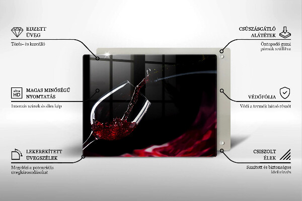 Skleněná deska do kuchyně Sklenka červeného vína