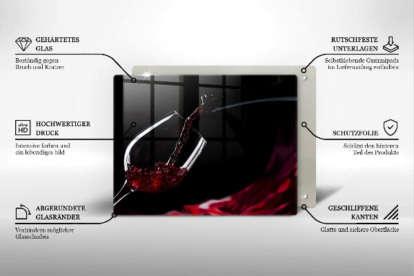 Skleněná deska do kuchyně Sklenka červeného vína