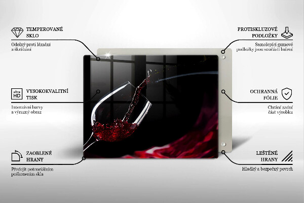 Skleněná deska do kuchyně Sklenka červeného vína