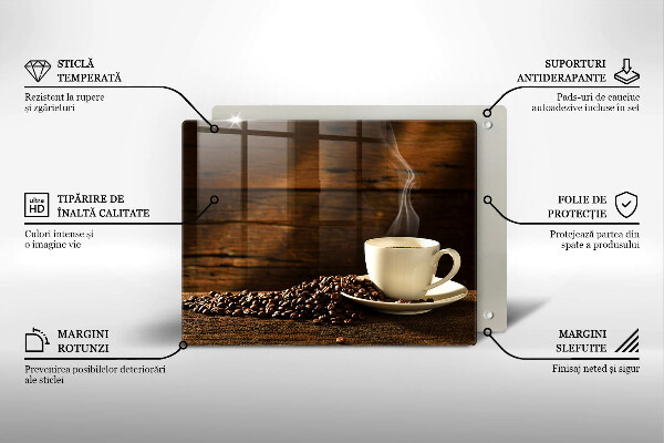 Skleněná deska do kuchyně Dřevěný hrnek na kávu