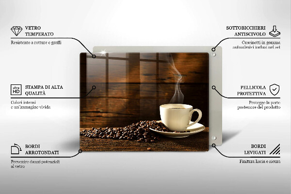 Skleněná deska do kuchyně Dřevěný hrnek na kávu