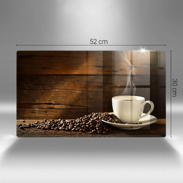 Skleněná deska do kuchyně Dřevěný hrnek na kávu