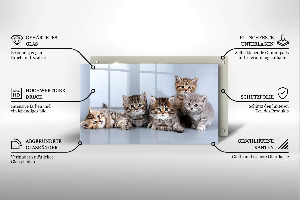 Skleněná deska do kuchyně Sladká koťátka