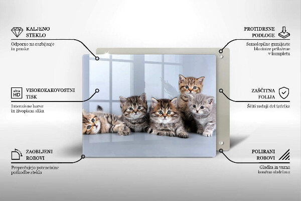 Skleněná deska do kuchyně Sladká koťátka