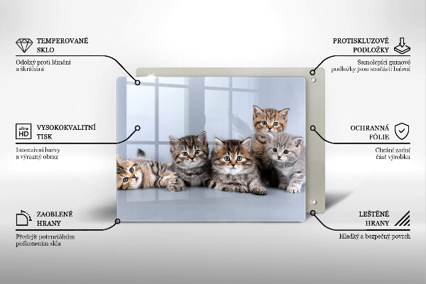 Skleněná deska do kuchyně Sladká koťátka