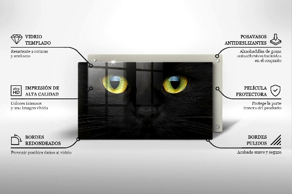 Skleněná deska do kuchyně Zvířecí kočičí oči