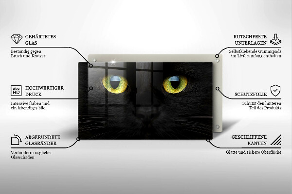 Skleněná deska do kuchyně Zvířecí kočičí oči