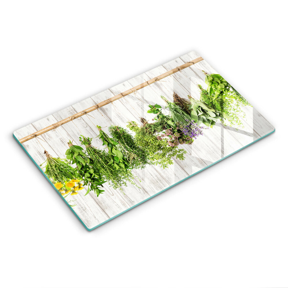 Krájecí prkénko skleněné Sušené bylinky a rostliny