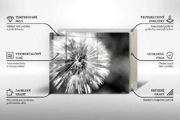 Skleněná deska do kuchyně Jemná pampeliška