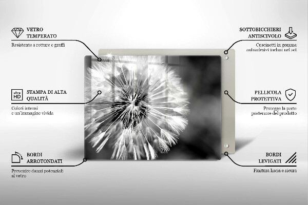 Skleněná deska do kuchyně Jemná pampeliška