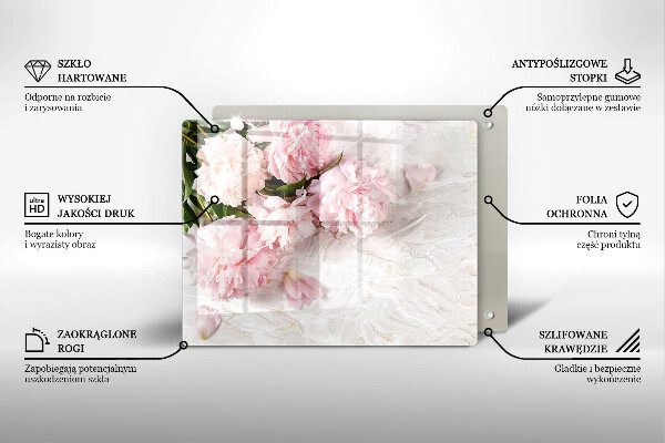 Skleněná deska do kuchyně Jemné květy růží