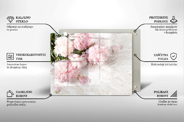 Skleněná deska do kuchyně Jemné květy růží