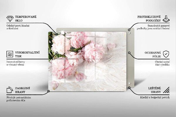 Skleněná deska do kuchyně Jemné květy růží
