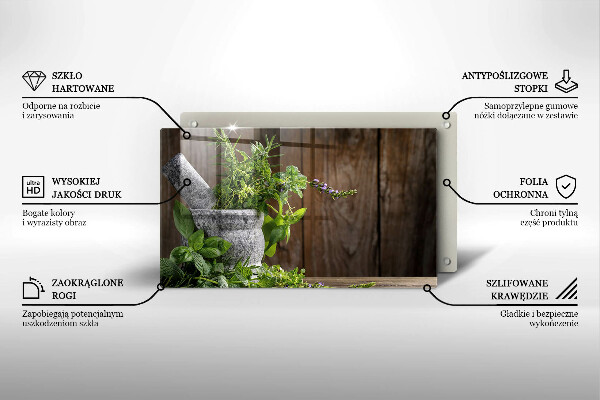 Skleněná deska do kuchyně Pěstuje bylinky a dřevo