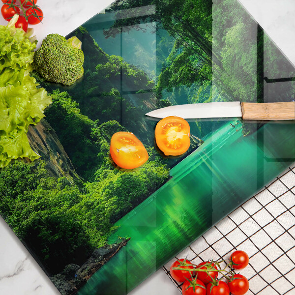 Krájecí prkénko skleněné Krajina laguny