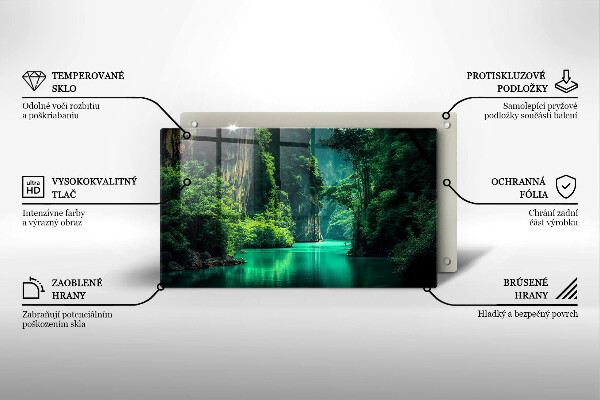 Krájecí prkénko skleněné Krajina laguny