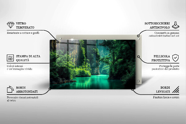 Krájecí prkénko skleněné Krajina laguny