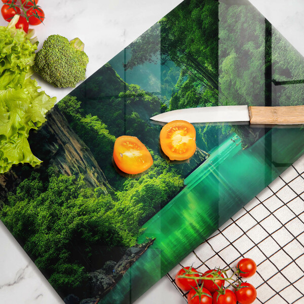 Krájecí prkénko skleněné Krajina laguny