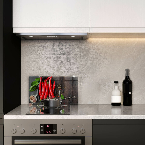 Krájecí prkénko skleněné Červené chilli papričky