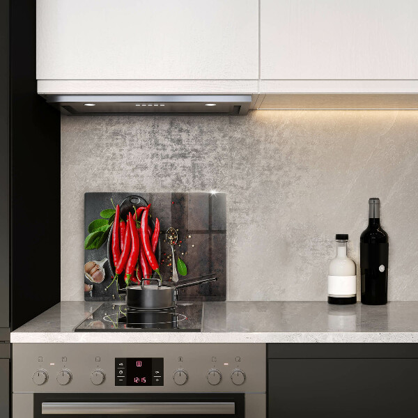 Krájecí prkénko skleněné Červené chilli papričky