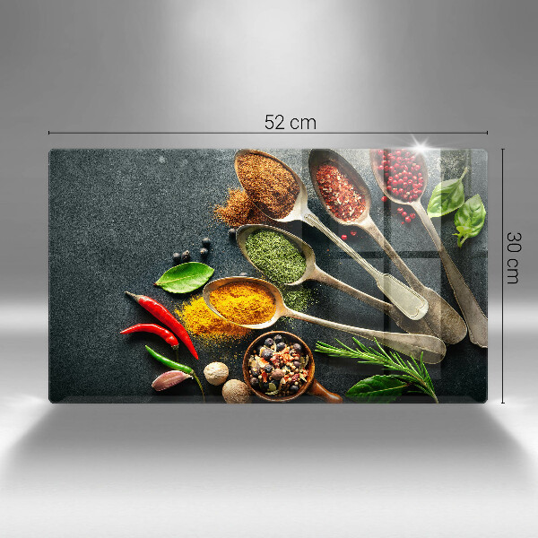 Krájecí prkénko skleněné Kuchyňské lžíce koření