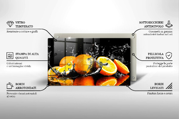 Krájecí prkénko skleněné Šťavnaté oranžové ovoce