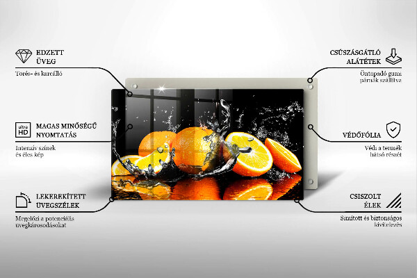 Krájecí prkénko skleněné Šťavnaté oranžové ovoce